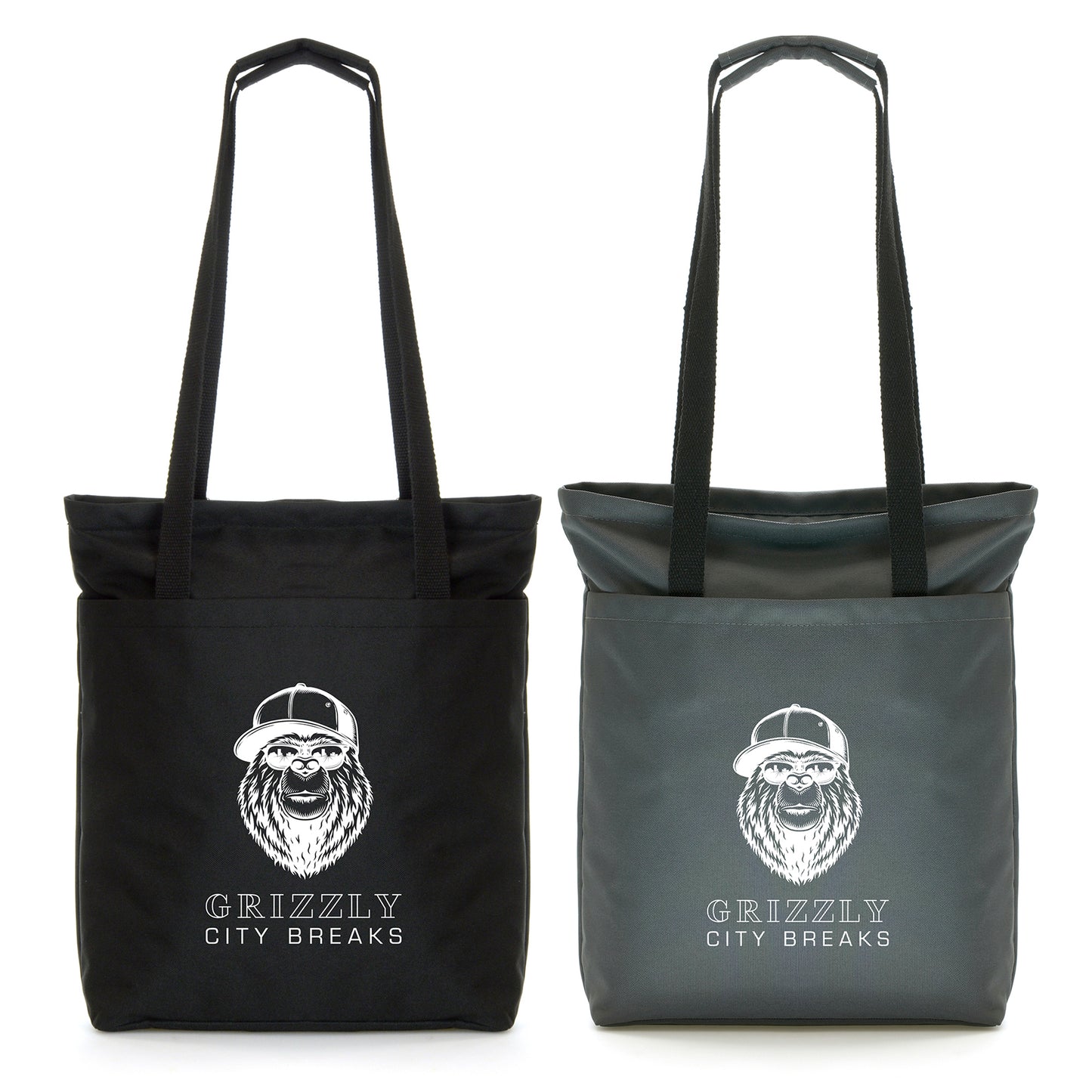 2-in-1 RPET Backpack Shopper Black and White London®