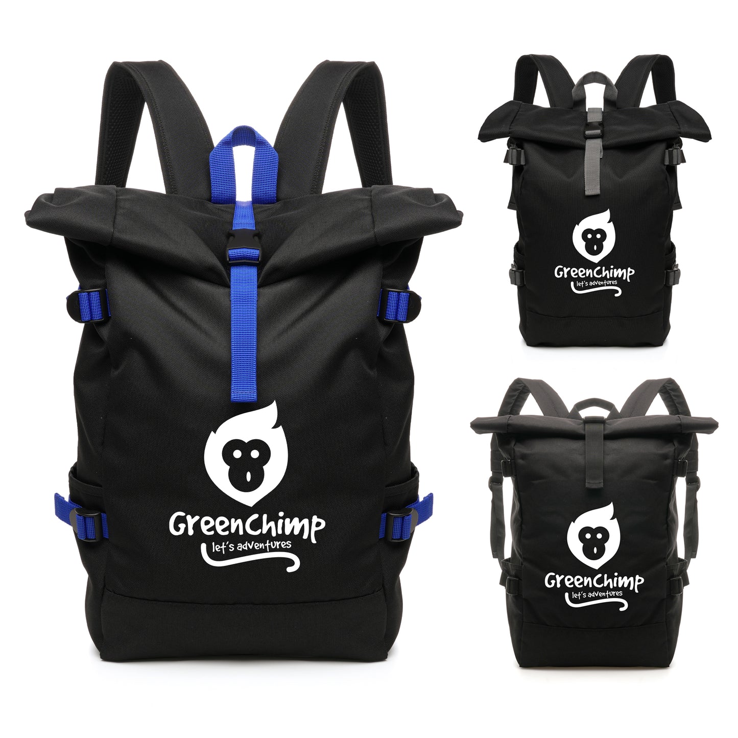 RPET Roll Down Bag Black and White London®