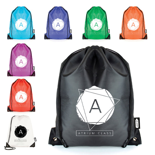 RPET Pegasus Drawstring Bag Black and White London®