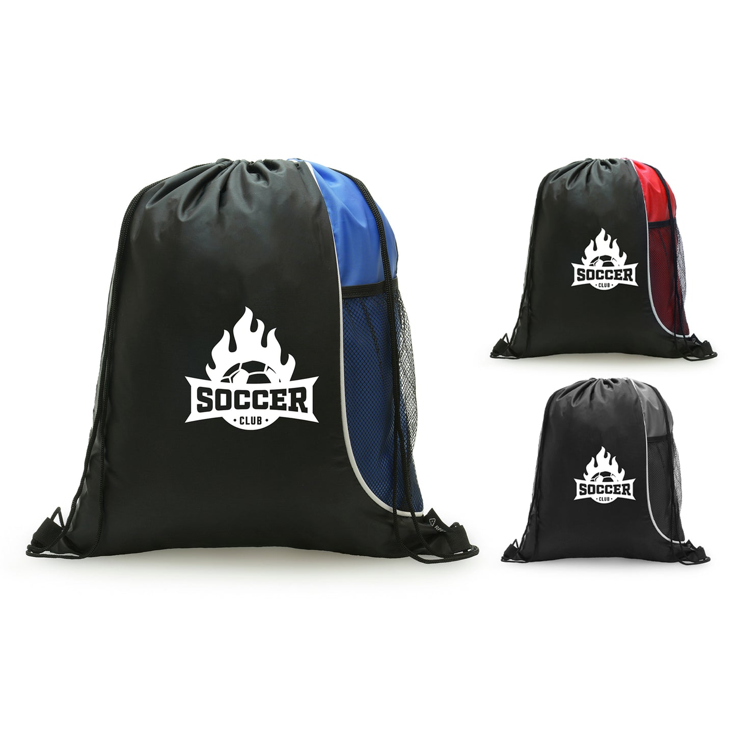 Marty 210D RPET Drawstring Bag Black and White London®