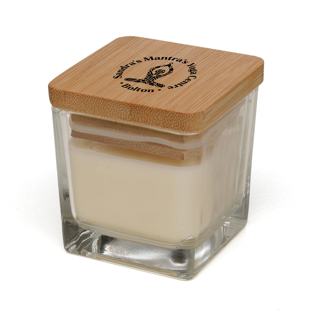Serenity Soy Wax Glass Candle Candles Black and White London
