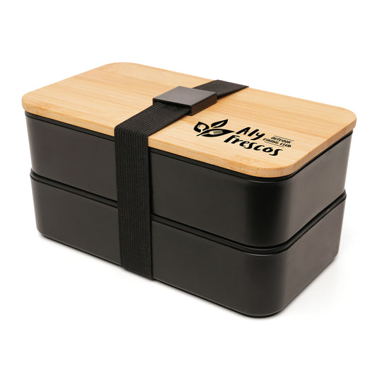 Double Stacked Lunch Box Lunch Boxes Black and White London