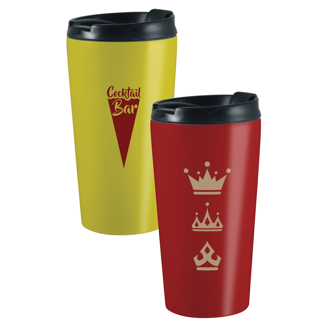 Rio Grande Pantone Colour Coated Travel Mug Colour Match Products Black and White London
