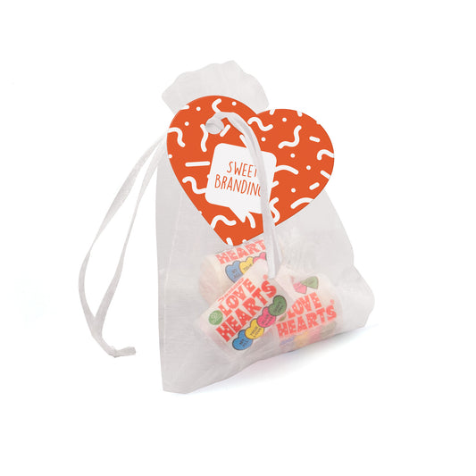 Eco Range - Organza Bag - Love Hearts® Black and White London