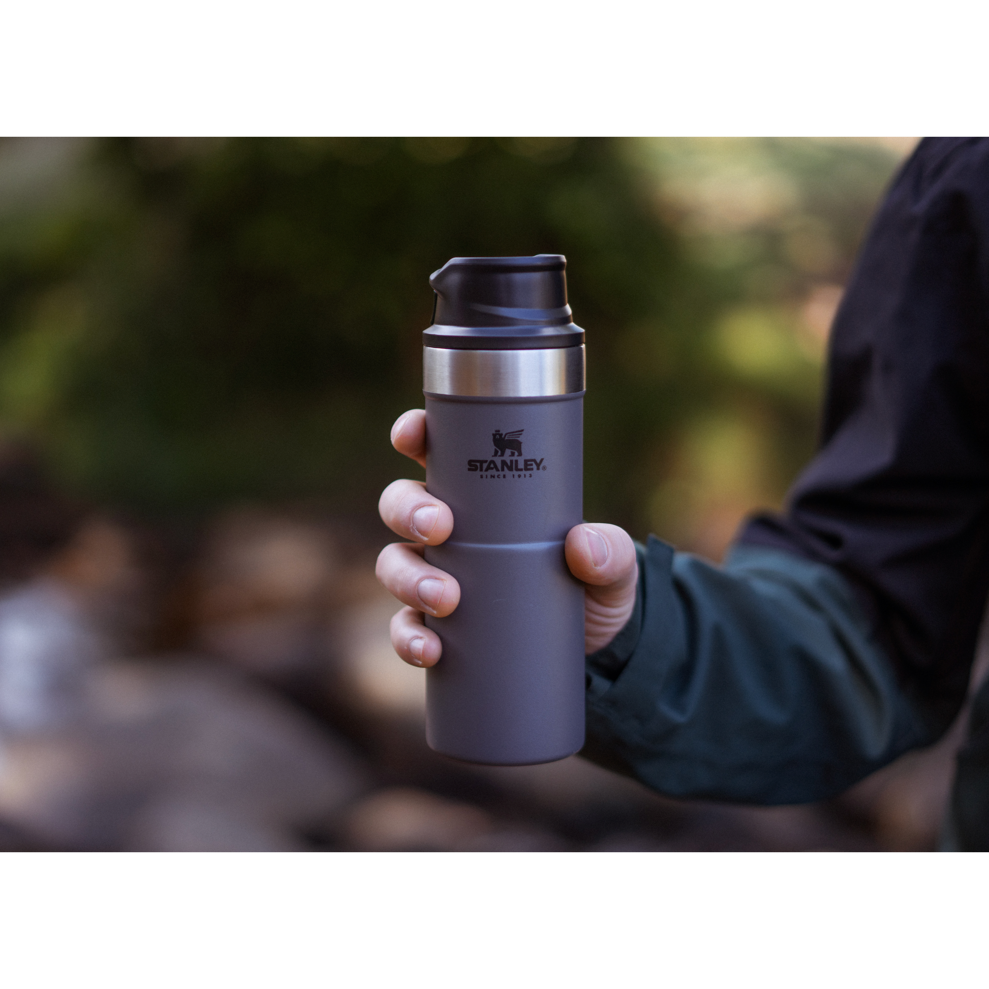 Stanley Trigger Action Travel 0.35L Mug  Black and White London