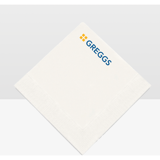 40cm 3ply White Napkins  Black and White London