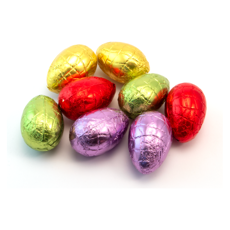 Eco Carton -  Hollow Chocolate Eggs x8  Black and White London
