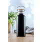 Helsinki Bamboo and Metal Bottle  Black and White London