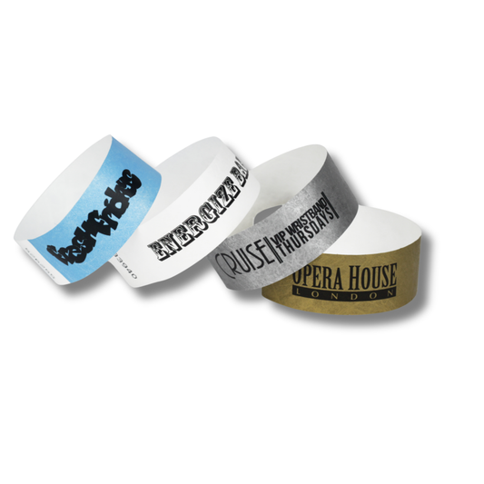 3/4" Full Colour Tvvek Paper Wristbands Black and White London®