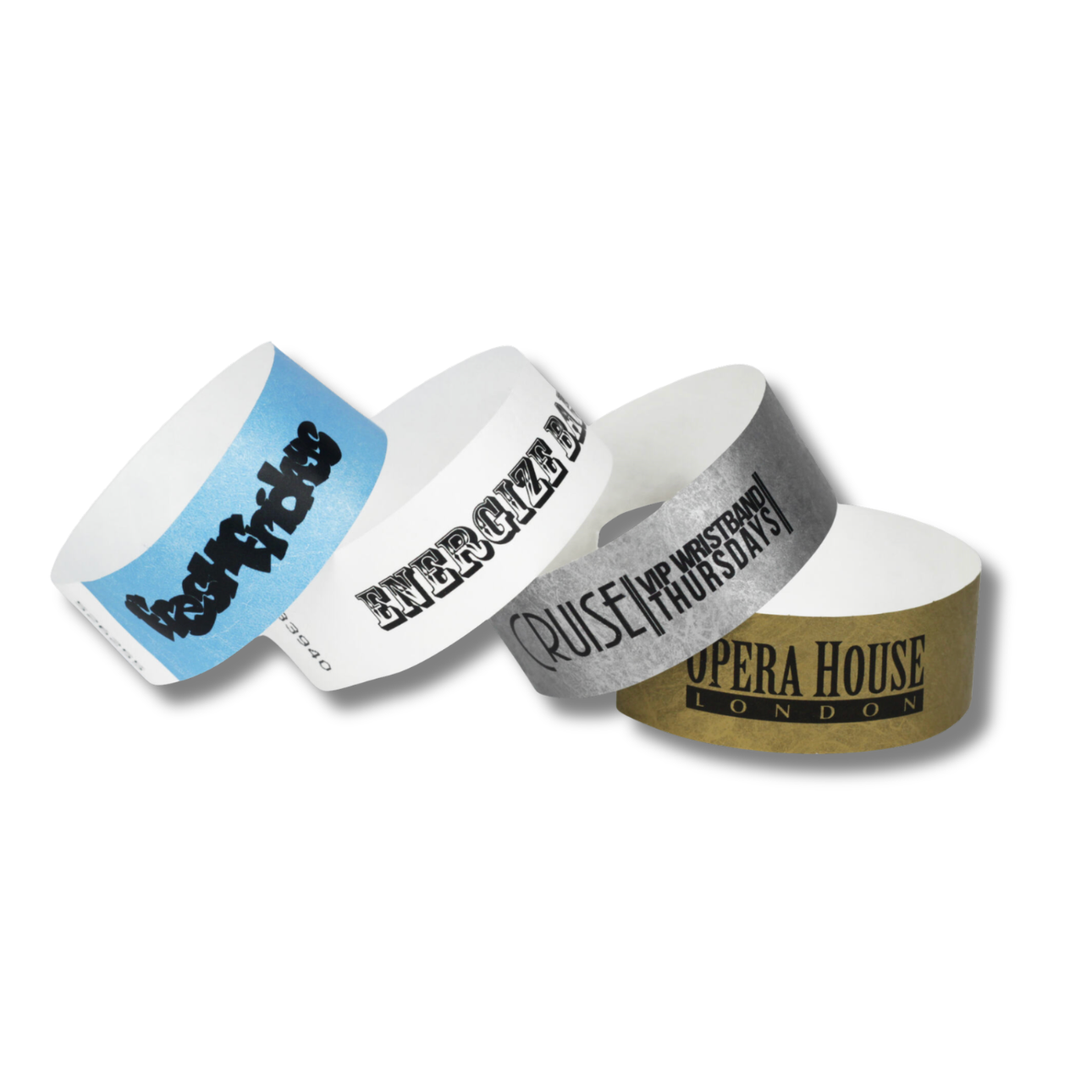 1" Full Colour Tvvek Paper Wristbands Black and White London®