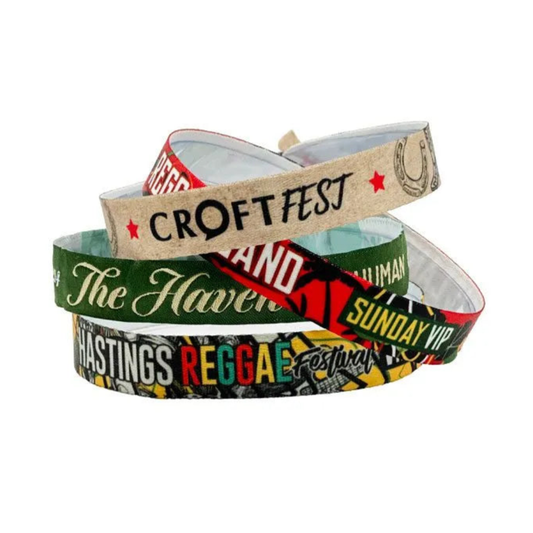 Sublimated Fabric Wristbands Black and White London®