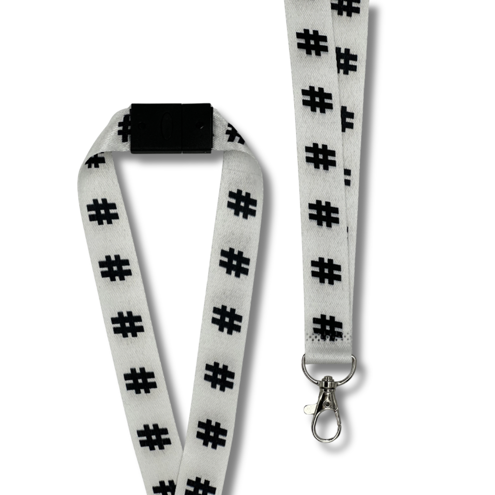 15mm RPET Lanyards Black and White London®