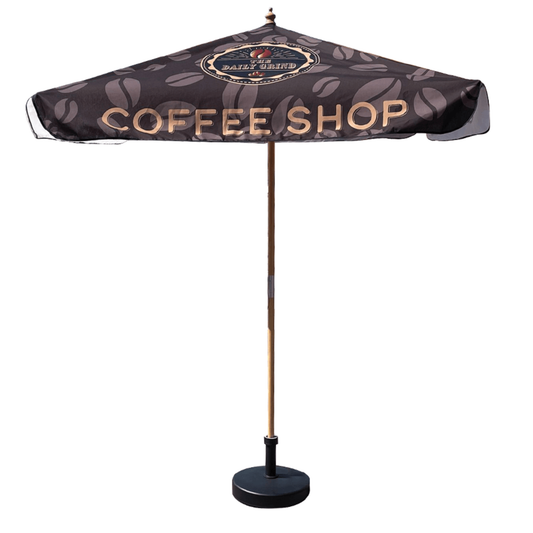 2m Square Wooden Custom Parasol Parasols Black and White London®