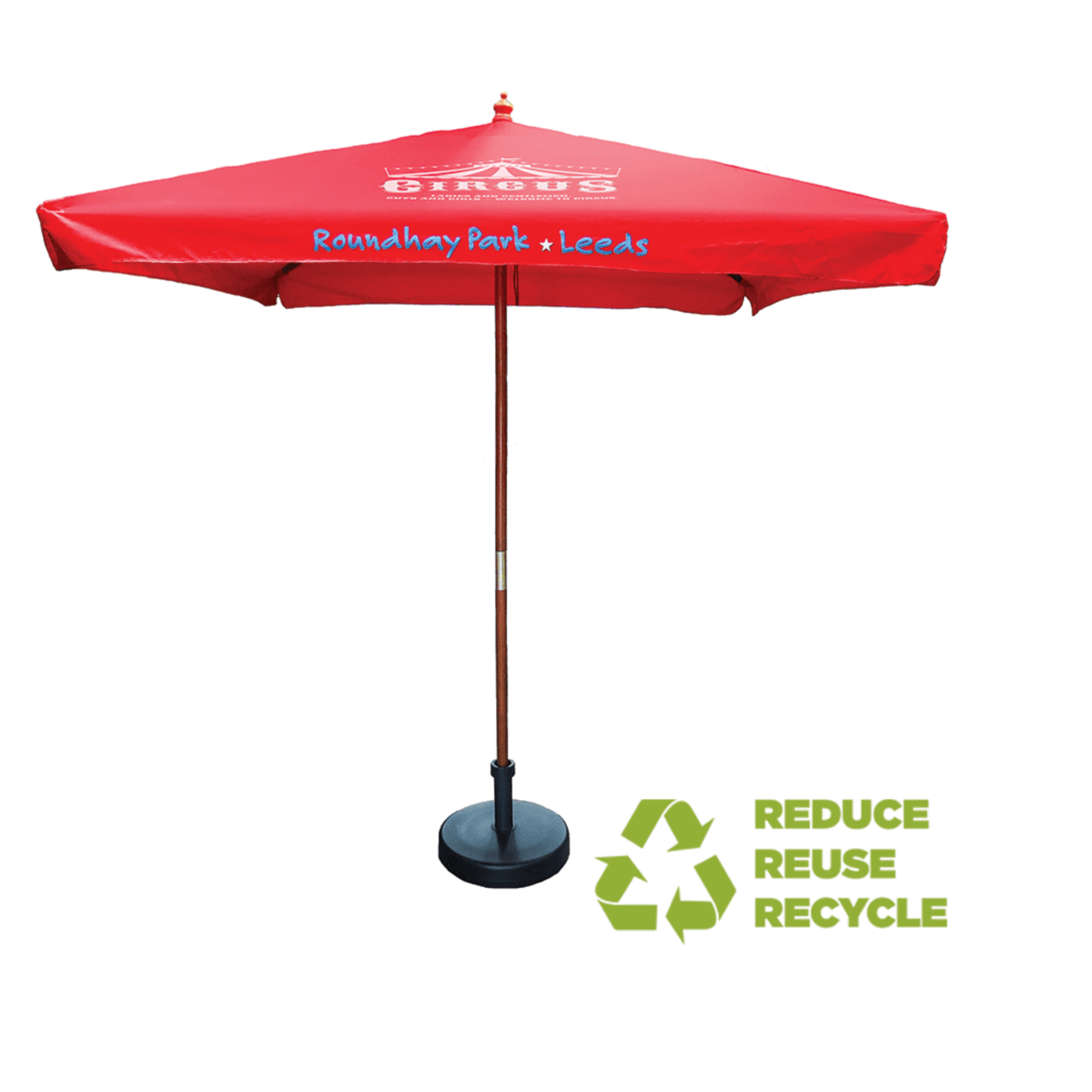 Eco 2m Square Wooden Custom Parasol Eco Parasols Black and White London®
