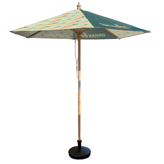 Eco 2m Wooden Custom Parasol Eco Parasols Black and White London®