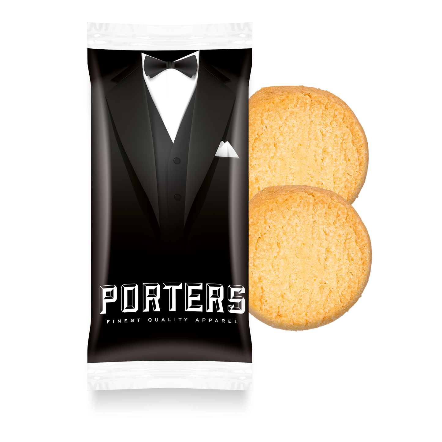 Flow Wrap - Mini Shortbread Biscuits - x2 Black and White London