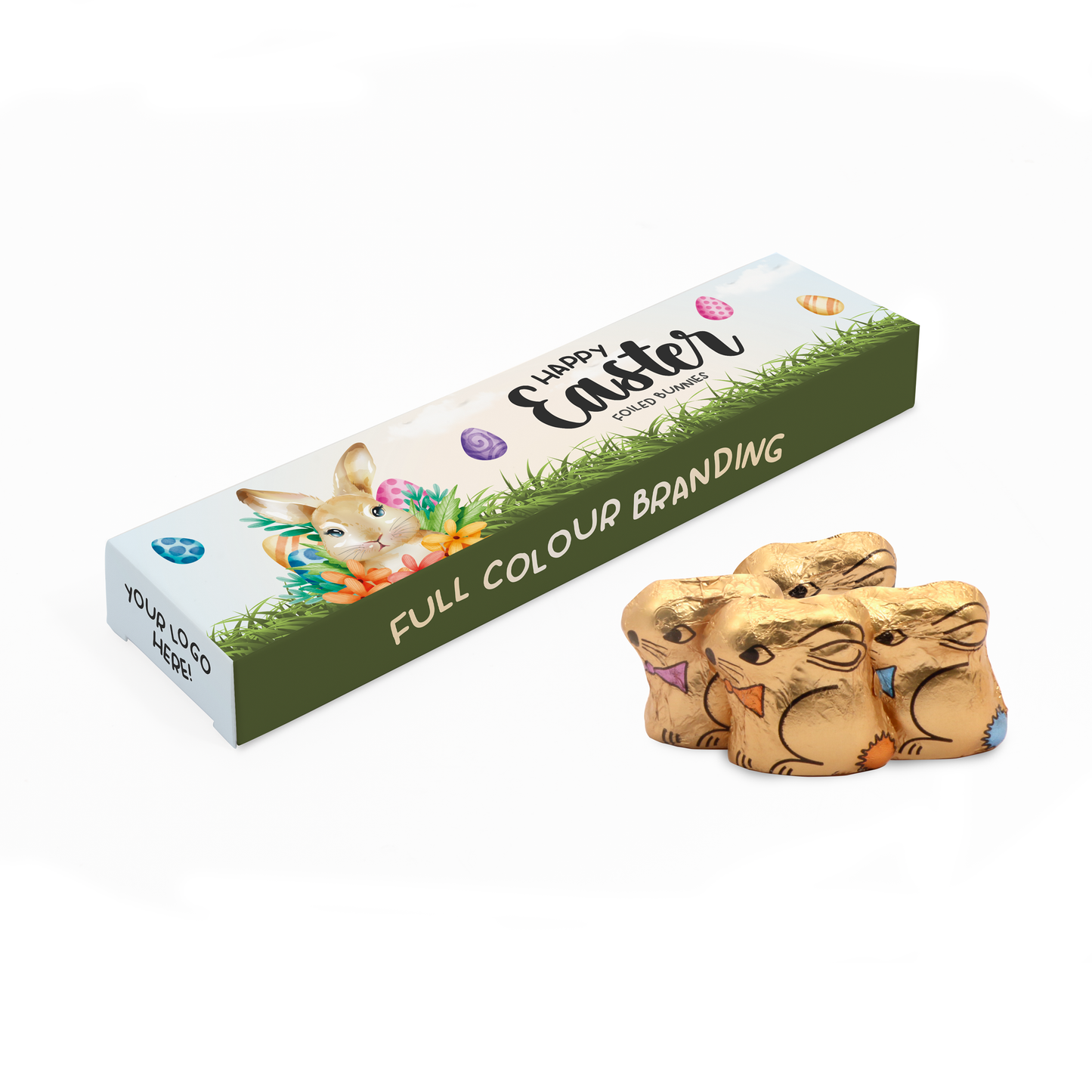 Easter 2025 - Eco Slim Box - Foiled Bunnies Black and White London