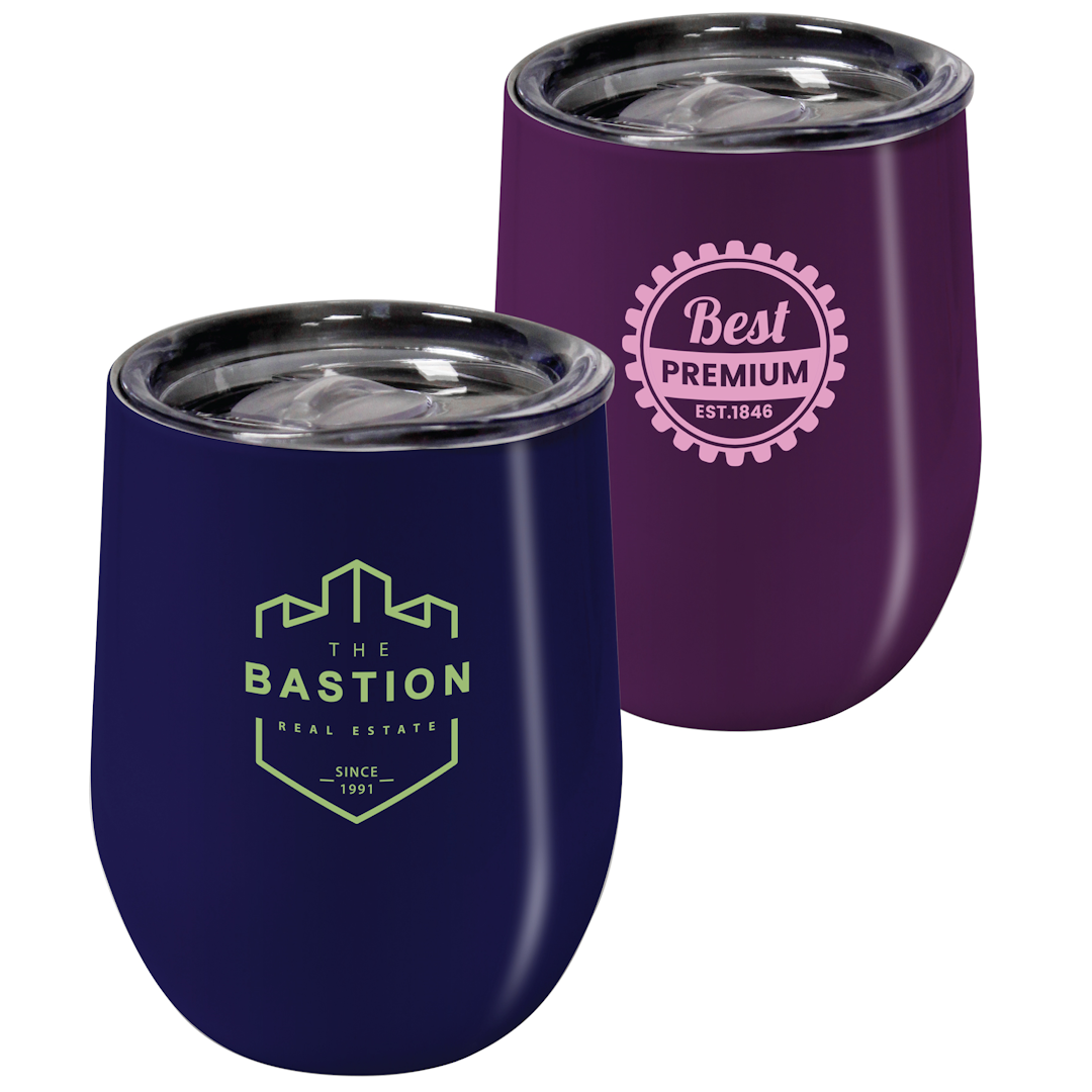 Steel Tulip Colour Coated Travel Mug Colour Match Products Black and White London