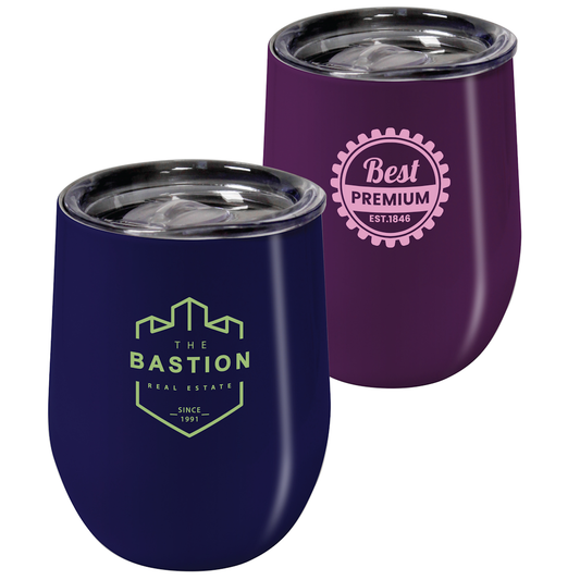 Steel Tulip Colour Coated Travel Mug Colour Match Products Black and White London