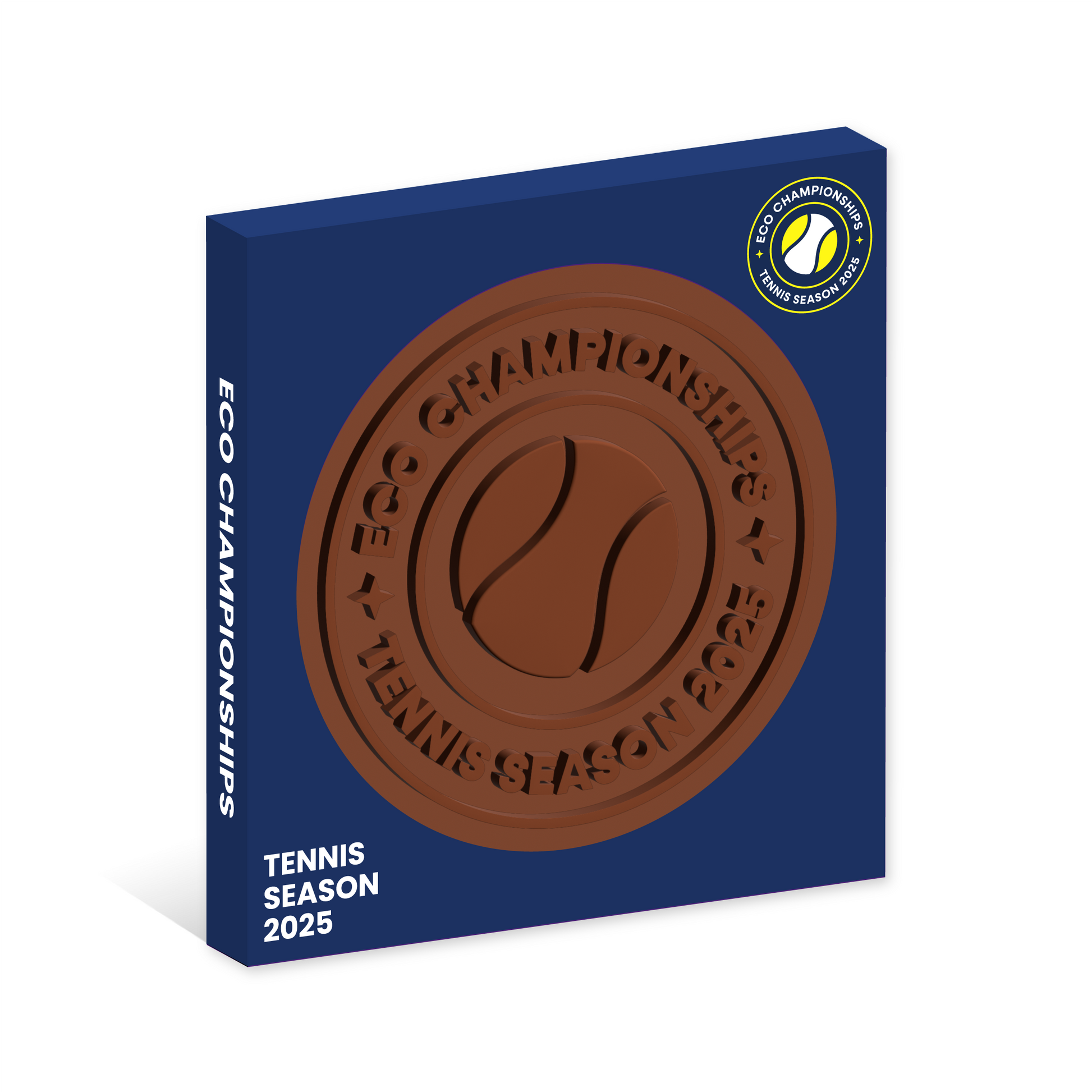 Tennis Season - Eco Window Box - Milk Chocolate Disc - 100mm Black and White London