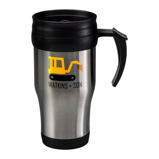 Stainless Steel Thermal Mug 400 Black and White London