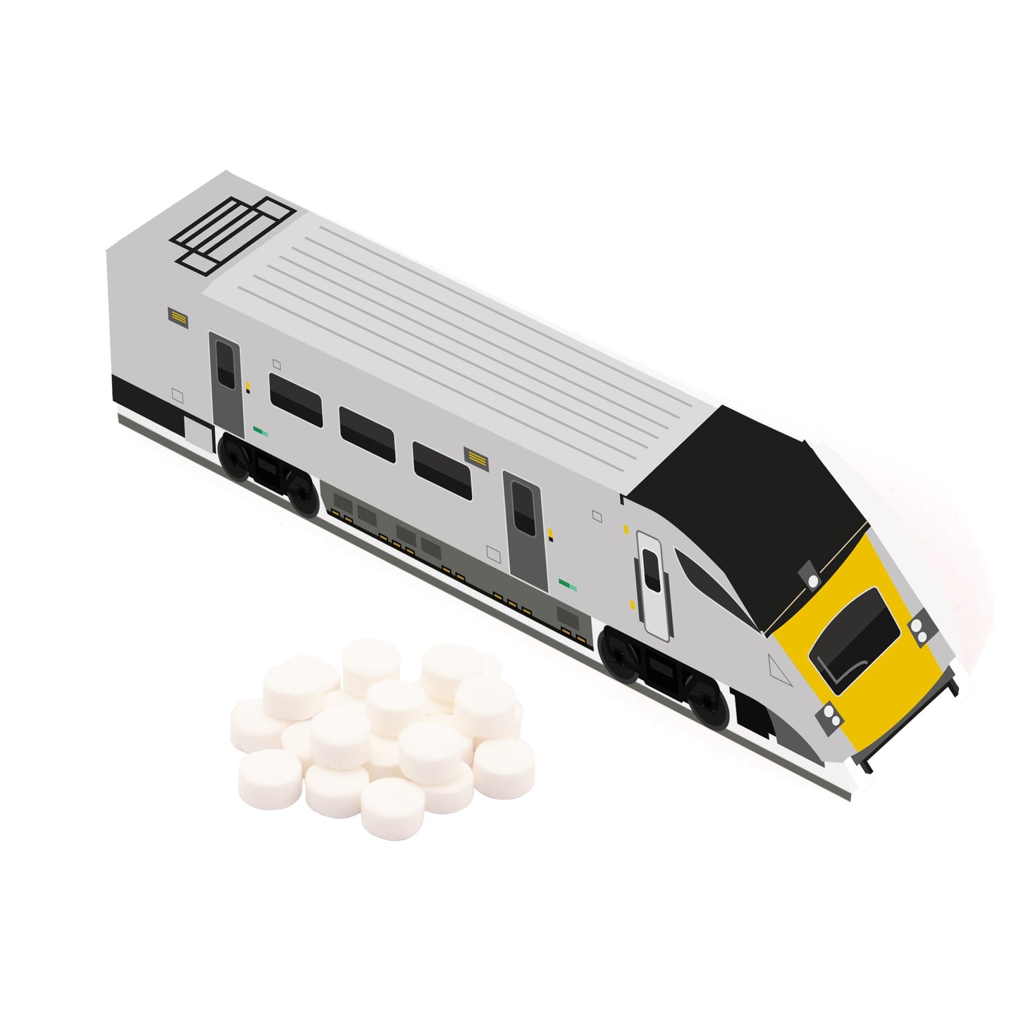 Eco Range - Eco Train Box - Midi Mints Black and White London