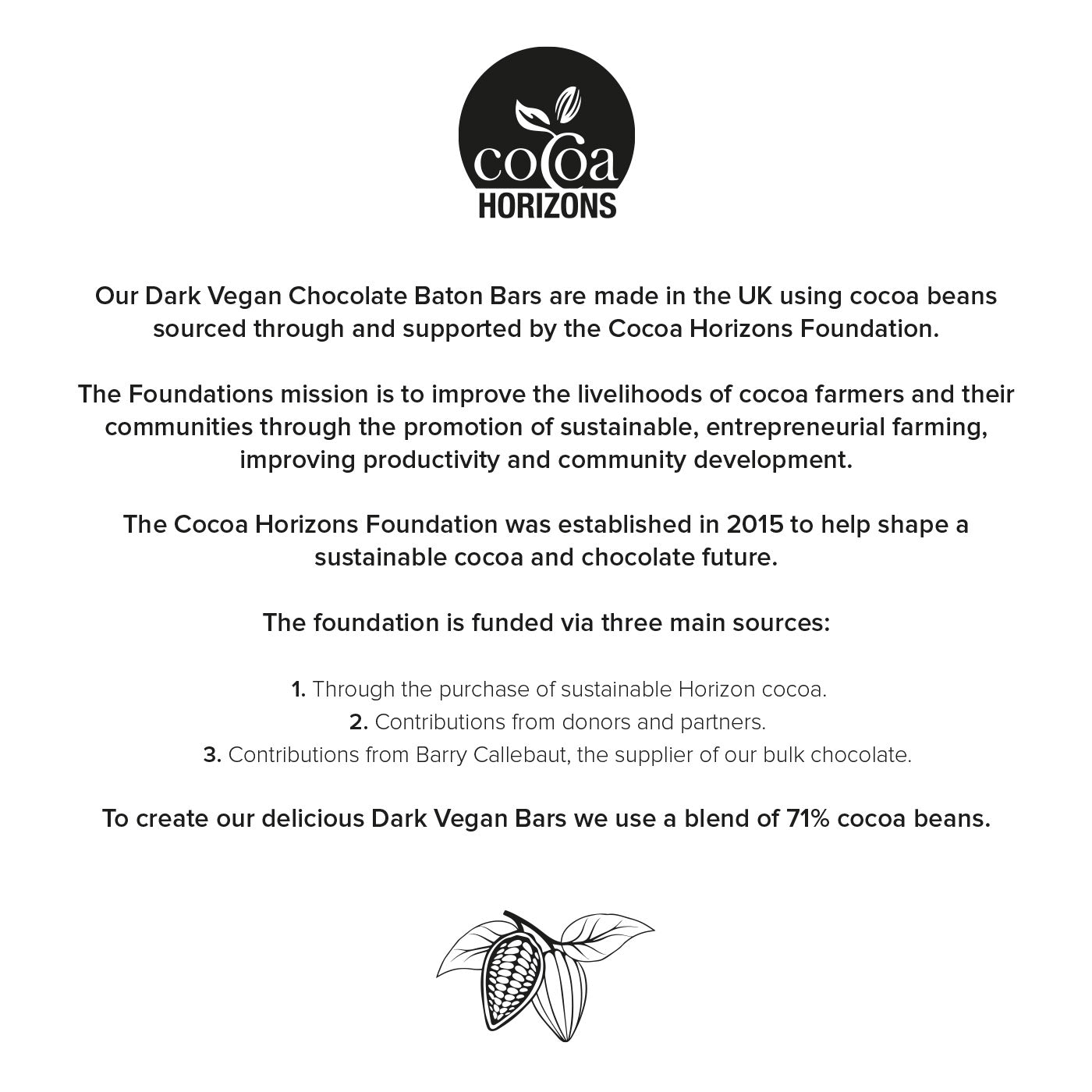 Eco Range - Eco 12 Baton Bar Box - Vegan Dark Chocolate - 70% Cocoa Black and White London