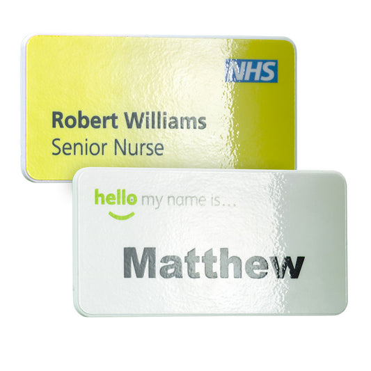 Antimicrobial Name Badges  Black and White London