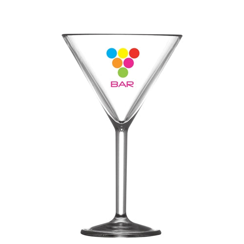 Reusable Plastic Cocktail Glass (200ml/7oz) Stemmed Black and White London