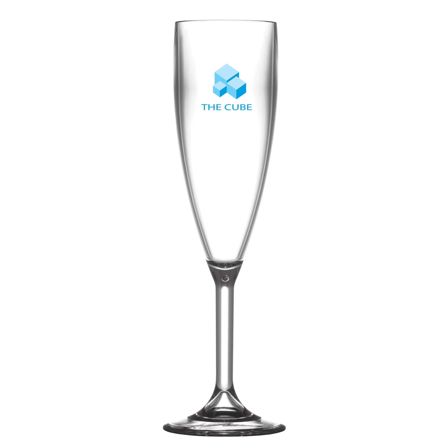 Reusable Plastic Champagne Flute (187ml/6.6oz) Clear Stemmed Black and White London