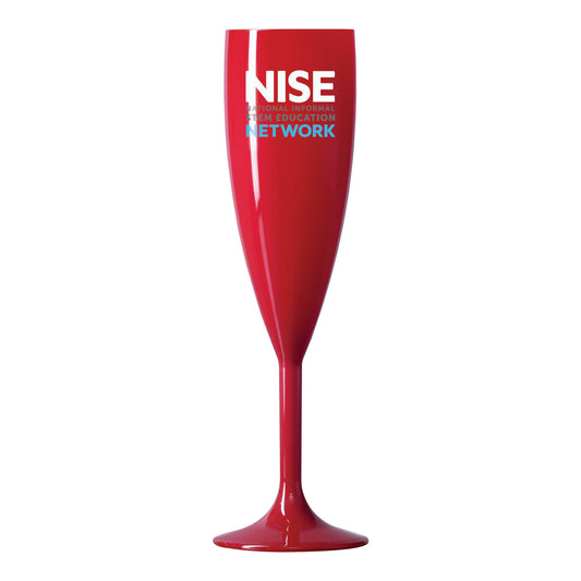 Reusable Red Champagne Flute (187ml/6.6oz) Stemmed Black and White London