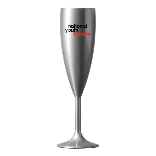Reusable Silver Champagne Flute (187ml/6.6oz) Stemmed Black and White London