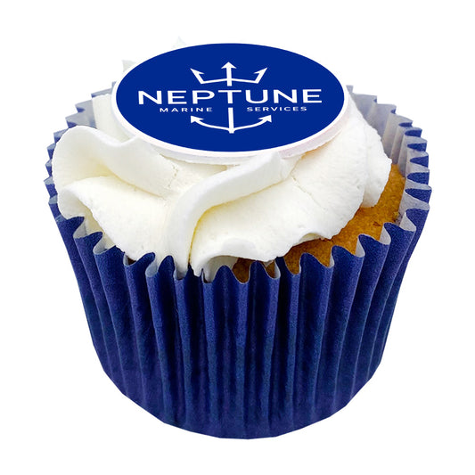 Frosted Cupcakes with Printed Iced Topper  Black and White London