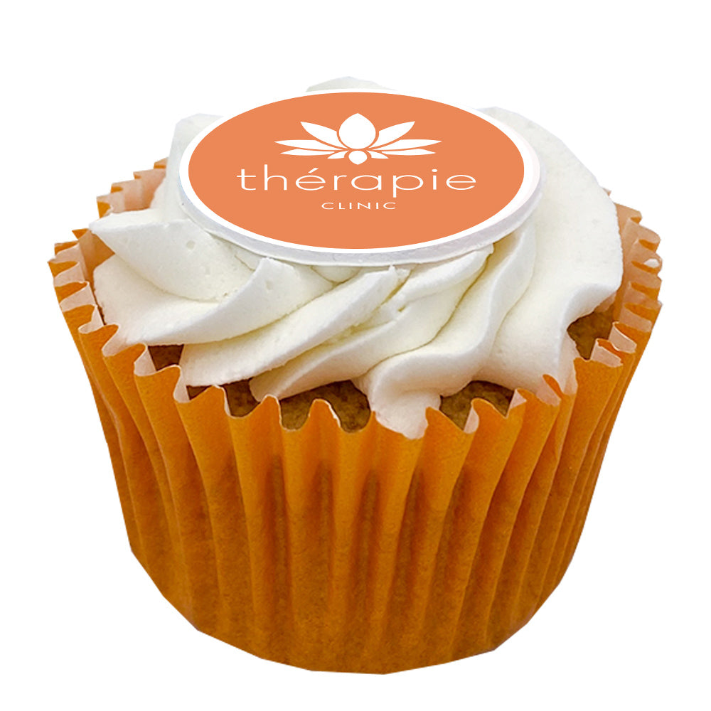 Frosted Cupcakes with Printed Iced Topper  Black and White London