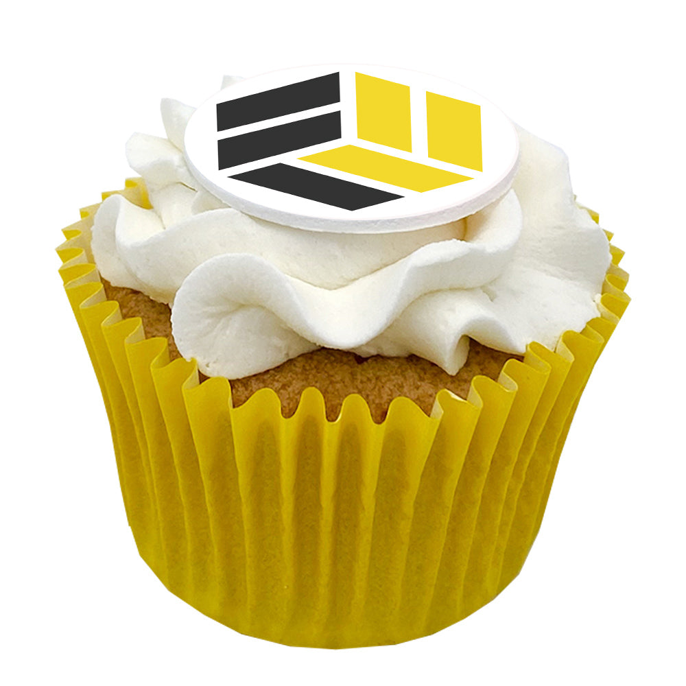 Frosted Cupcakes with Printed Iced Topper  Black and White London