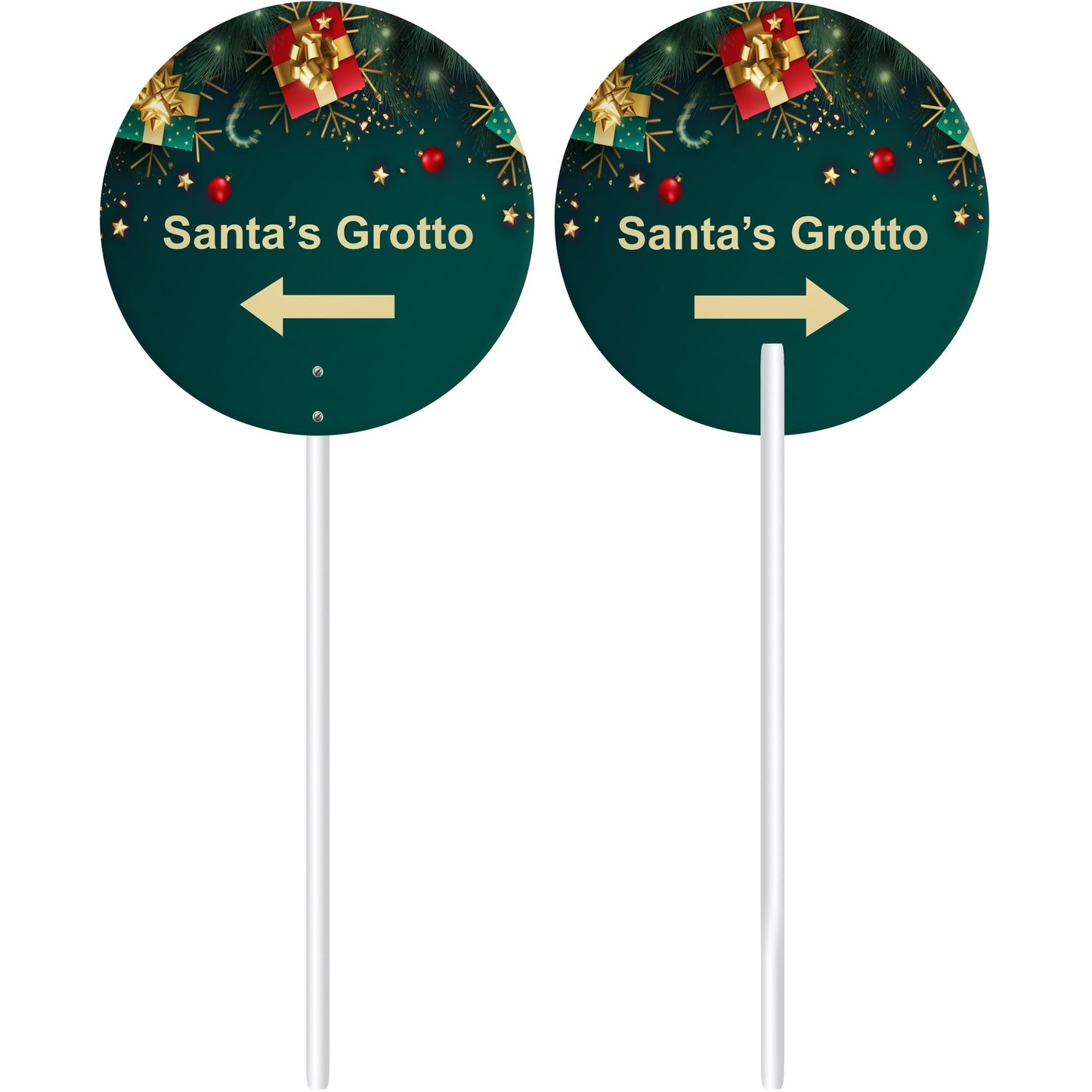 Printed Directional Lollipop Instruction Sign    