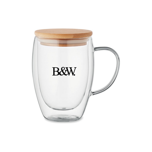 Double Walled Glass Cup Mugs & Cups Black and White London