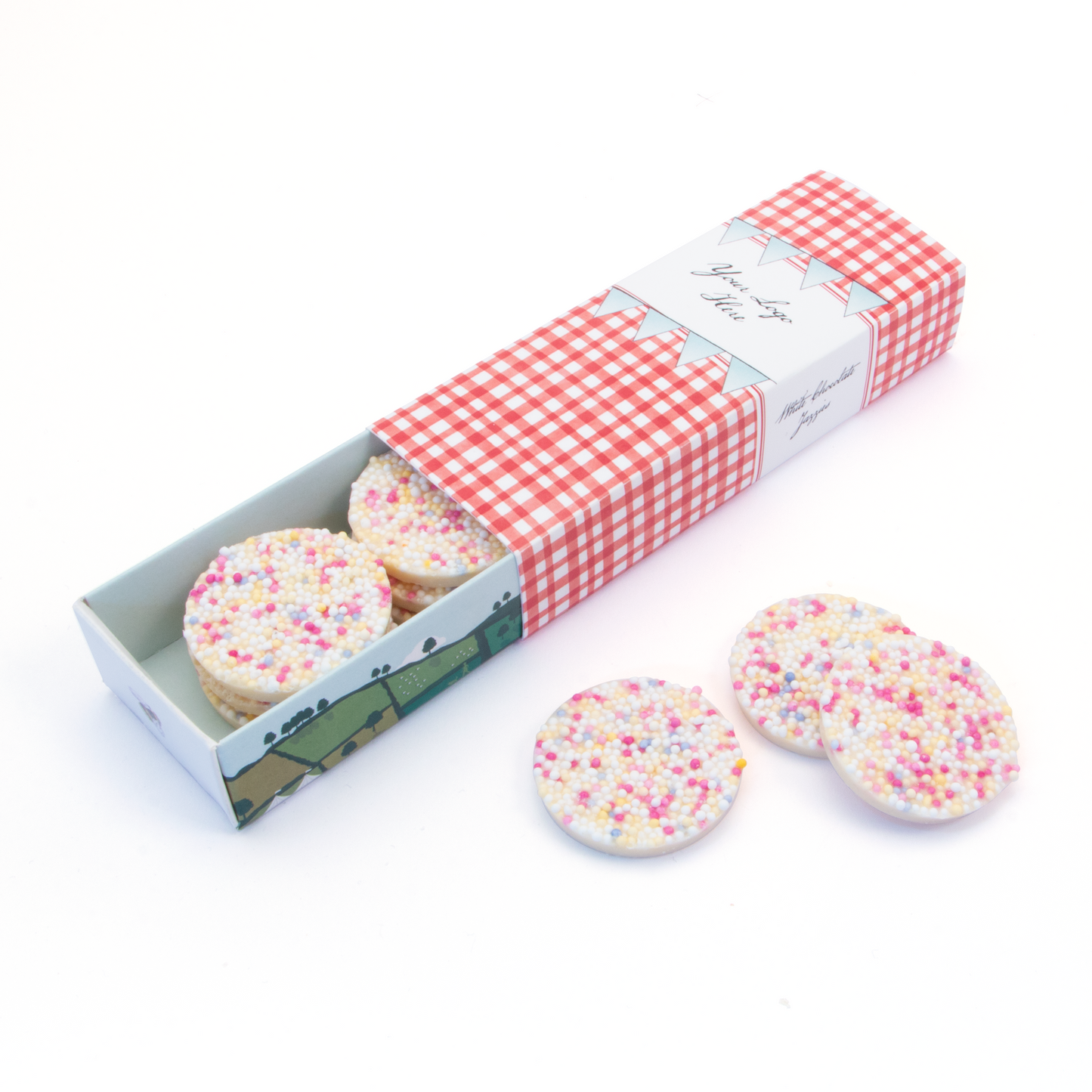 Summer Collection - Eco Matchbox - White Choc Jazzies Black and White London