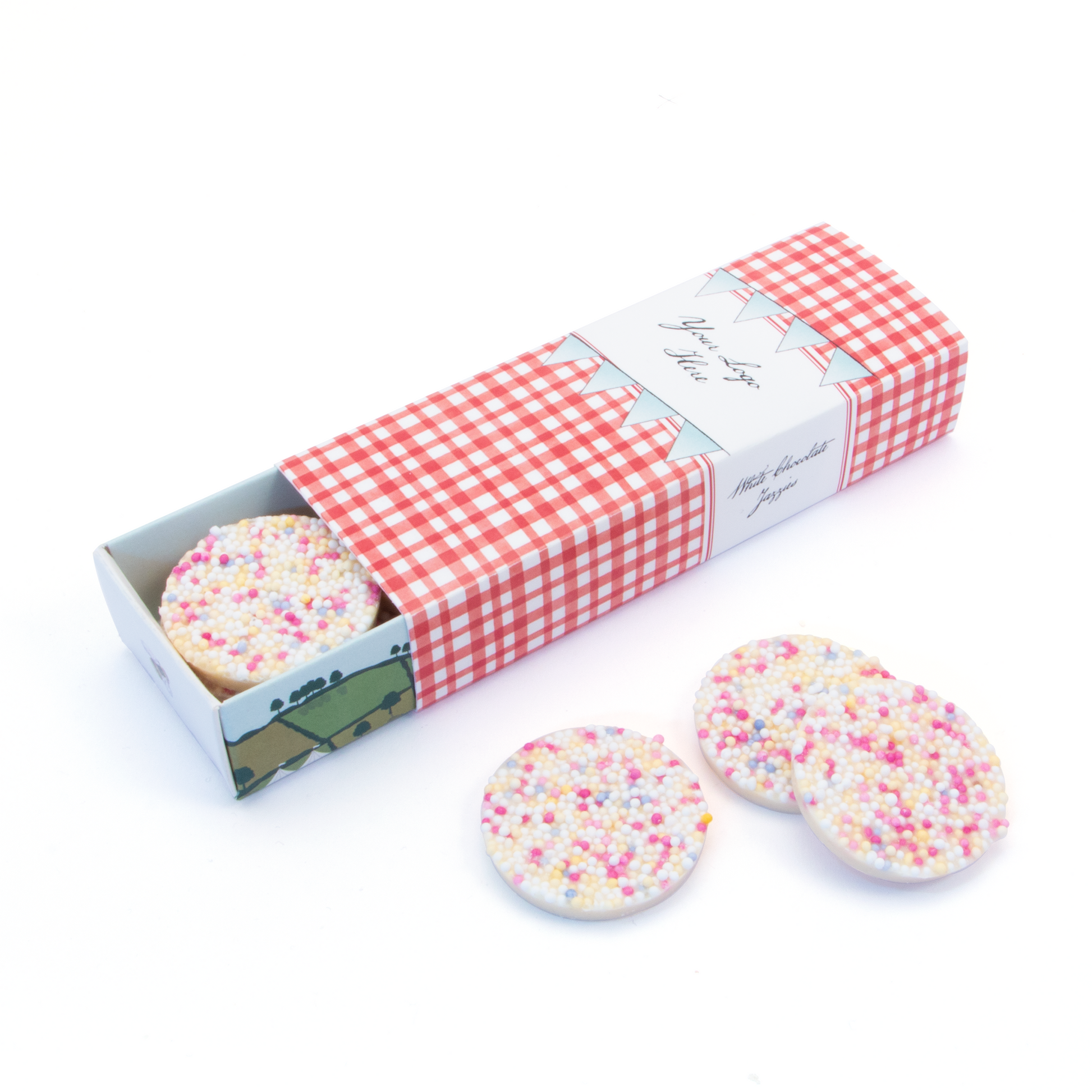 Summer Collection - Eco Matchbox - White Choc Jazzies Black and White London