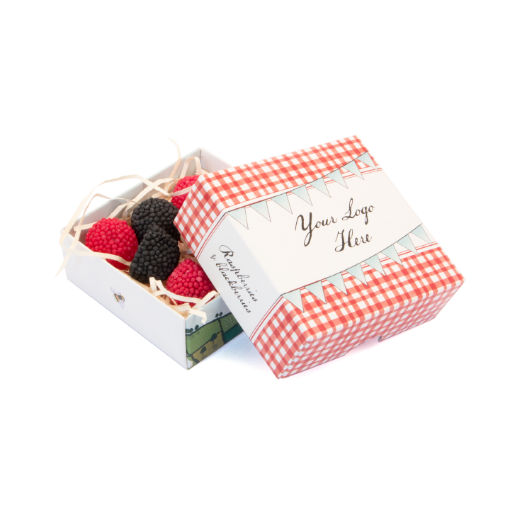 Summer Collection - Eco Treat Box - Blackberries & Raspberries Black and White London