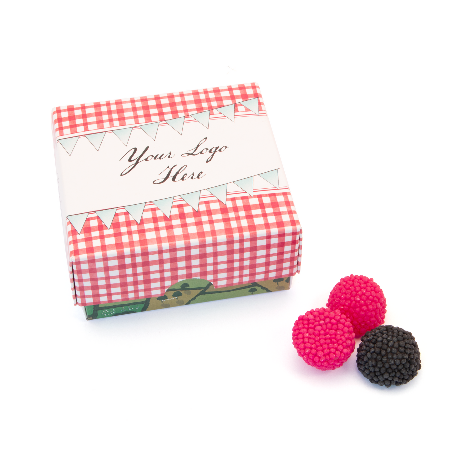 Summer Collection - Eco Treat Box - Blackberries & Raspberries Black and White London