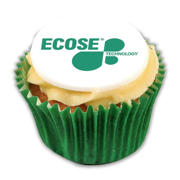 Frosted Cupcakes with Large Printed Iced Topper  Black and White London