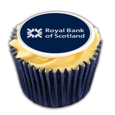 Frosted Cupcakes with Large Printed Iced Topper  Black and White London
