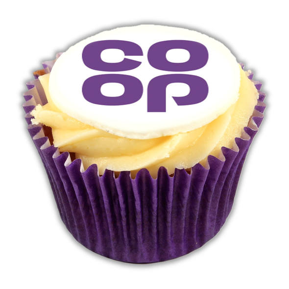 Frosted Cupcakes with Large Printed Iced Topper  Black and White London