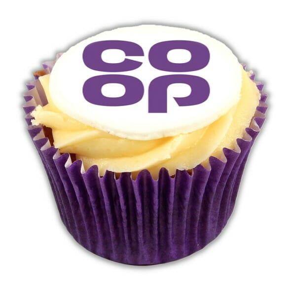Frosted Cupcakes with Large Printed Iced Topper  Black and White London
