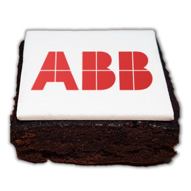 5cm Printed Iced Logo Brownie  Black and White London