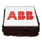 Printed Iced Logo Brownie Postal Gift Box  Black and White London