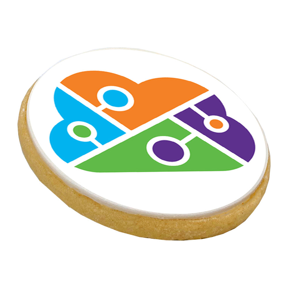 5cm Printed Iced Shortbread  Black and White London