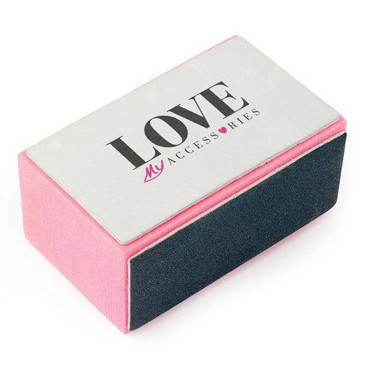 4 Sided Rectangle Shaped Pink Nail Buffer Health & Beauty Black and White London