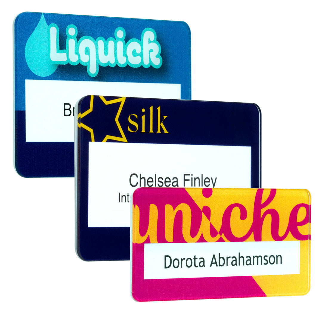 Gloss Finish Reusable Name Window Badges – Black and White London®